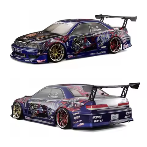 CHASER MARK 2 II JZX100 1/10 Clear Body W/Light Buckles + Rear Wing for Rc Drift Car Tamiya tt02 tt0