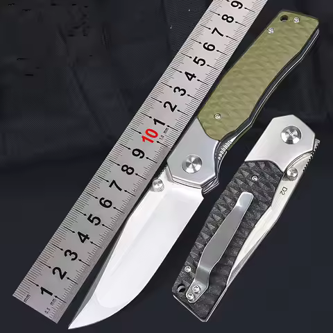 Free Wolf FW46 Outdoor Camping Folding Knife G10+Steel Handle D2 Blade Ball Bearing EDC Utility Surv