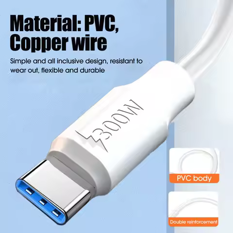Sturdy Thick Type C/Mirco Cable 300W Super Fast Charging USB C Phone Charger Data Line for Android S