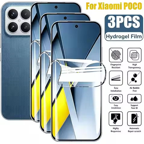 1-3PCS 8K HD Hydrogel Film For Poco X8 Pro F8 Ultra X6 X5 X7 Pro F7 F6 Soft Screen Protector For Poc