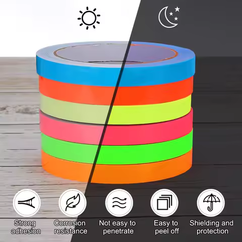 5/10/20m Neon Gaffer Party Tape UV Cotton Cloth Tape Safety Warning Neon Tape Fluorescent Adhesive T