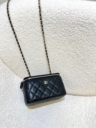 Chanel  vanity bag black 香奈兒化妝盒包 長盒子 鏈條包斜孭袋 黑色魚子醬牛皮 連鏡子 AP1341-B10583-C3906 全新正品正貨