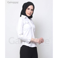 Kemeja Putih Polos Wanita Baju Formal Cewek Baju Kantor Kerja Kancing