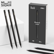 30 Pcs Deli NS723 Pencil Button Black Pen Holder Exam 2B Pencil Practice Writing HB Elementary Schoo