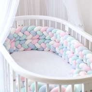 {UU61} 2M/3M Length Newborn Baby Bed Bumper Pure Weaving Plush Knot Crib Bumper Kids Bed Baby Cot Pr