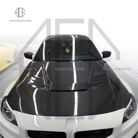 V Style M2 G87 Real Dry Carbon Fiber Front Engine Bonnet Hood Cover Bodykit For BMW M2 G87 2 Series 