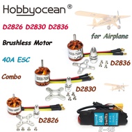 D2826 D2830 D2836 Outrunner Brushless Motor w/ 40A ESC 2-4S for RC Mini Multicopters Plane Fixed-win