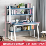 80 Cm 100 Cm Wooden Steel Computer Desk Laptop Table With Bookshelf Drawer Shelves For Home Office Study Room Desk Bookshelf