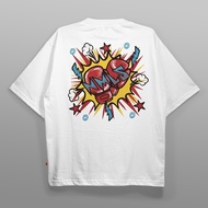 Oversized T-Shirt White Boxing Cotton 24s Free Sticker Nameless Society