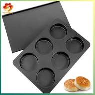 [hzsdakjjh.] Straight Side Jumbo 6-Cup English Muffin Cupcake Pan with Lid Nonstick Baking Tin Tray 