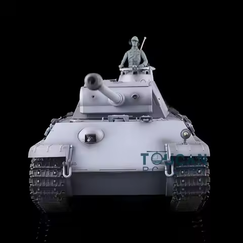 Gifts 2.4G Heng Long 1/16 Gray 7.0 RC Tank Plastic German Panther G RTR Model 3879 TH17509-SMT4