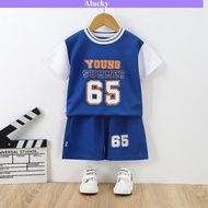 Baju Budak Lelaki Seluar Set Baby Boy Suit Set 1-14y Children Suit Kids Basketball Uniform Girls Jer