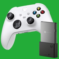 Xbox 無線控制器 + Seagate 儲存空間擴充卡合購優惠組（冰雪白，1TB）（限時特惠）