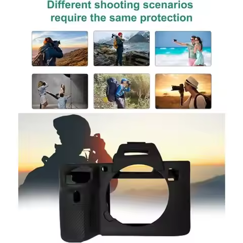 For Sony A73 A7RM3 A7R3 III A73 A7M3 A7III Silicone DSLR Camera Case Cover Bag, Protective Case + 1P