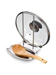 1入組垂直湯匙墊，不銹鋼勺子濾網勺子勺子架，烹飪用具支架，餐廳廚房收納工具