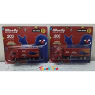 Set 2 Lori Wheelly Lorry Eco Truck Mamee Monster Red 2020 (1 Prime Mover & 1 Box Truck)