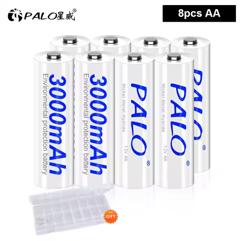 PALO 4-20pcs 1.2V 3000mAh NI-MH NIMH AA Rechargeable Battery AA batteries with LCD Smart Battery Cha