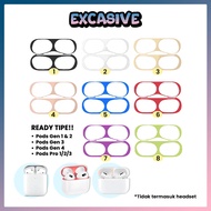 [SA SD SPST] Airpods Sticker Gen 1 2 3 4 Pro 1 2 Dust Guard Metal Protector Anti Dust & Scratch