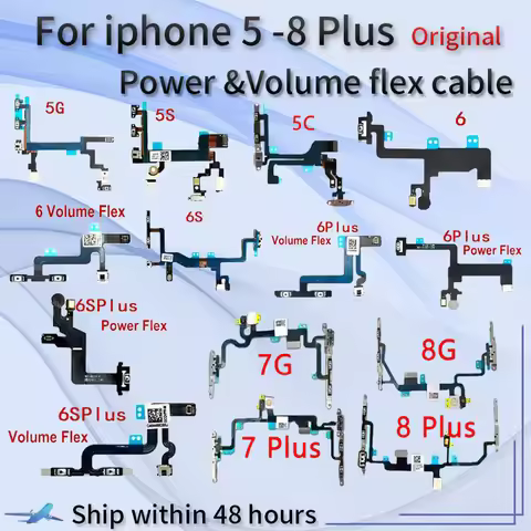 OEM Power Flex For iPhone 6 6s 7 8 Plus 5 5C 5s SE 7G 8G 6G Mute and Volume Button Switch Key Power 
