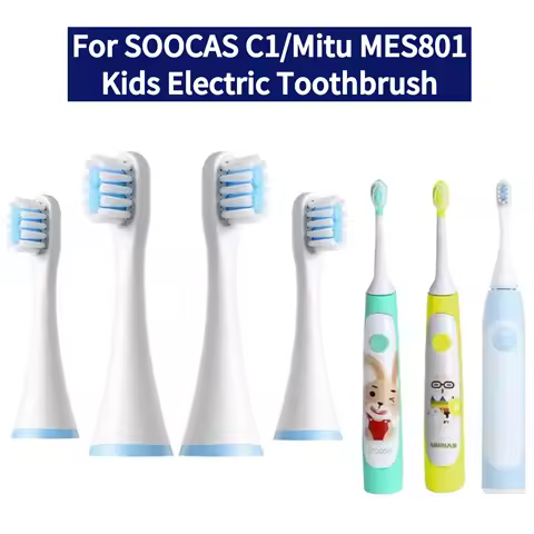 Replacement Toothbrush Heads for SOOCAS C1/MITU MES801/KAISHU/DR.BEI A7 Kids Electric Toothbrush Chi