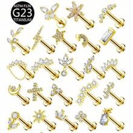 1pc G23 Titanium Internally Threaded Earring, Ear Stud, Cartilage, Tragus, Lip, Body Piercing Jewelr
