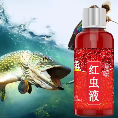 60ML Liquid Bloodworm Scent Fish Attractant Concentrated Bait Additive for Perch & Catfish Fishing T