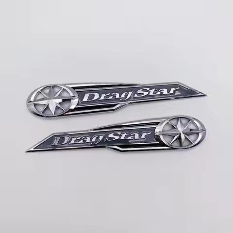 3D Chrome Fuel Tank Emblem Badge Sticker Decal ABS Drag Star Logo For Yamaha XVS250 XVS 250 400 650 