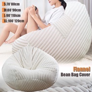 Flannel stripes Bean Bag (No filling) Sofa Sofa Bag Chairbean bag chair Cover Indoor Lazy Sofa Cover（S M L XL）