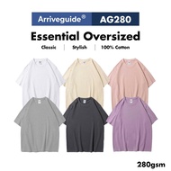 Arrive Guide 280gsm AG280 Essential Oversized 280gsm Cotton Oversize T shirt  Baju Kosong Oversize L