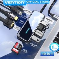 Vention 10 in 1 USB C HUB Mirrored Surface Converter Adapter Multi-function Docking Station Type C t