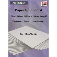 10pcs Grey Chipboard | 150mm (W) x 190mm (L) Paper Chipboard | Hardcover Book Binding Card | Thick C