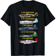 Newsest Fashion Ww2 Planes Warbirds Warplanes Military Tee T-Shirt