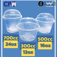 (50 Pieces) Smooth Clear Cup Jar Snack Box Large Glass 300cc 500cc /ml