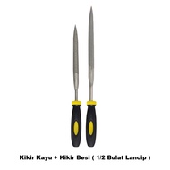 KAYU EELIC KIR-BK3X140STBULAT 1 pcs iron file and 1 pcs wooden file 1/2 round pointed shape