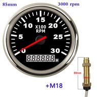 85mm Tachometer 3000RPM With Sensor Tacho Meter For Car Marine Boat Motorcycle Gauge With Hourmeter