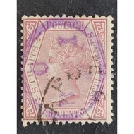 Straits Settlements 1882-99 Queen Victoria Wmk Crown CA 30c Claret - 1pc Used Old Malaya Stamp / Set