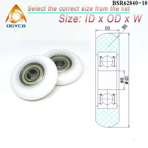 1pcs 8x40x10 mm POM Coated Rowing Machine Roller BS62840-10 8 mm Shaft Hole 40 mm Diameter Rower Whe