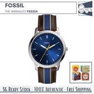 (SG LOCAL) Fossil FS5554 The Minimalist Quartz Leather Strap Men Watch