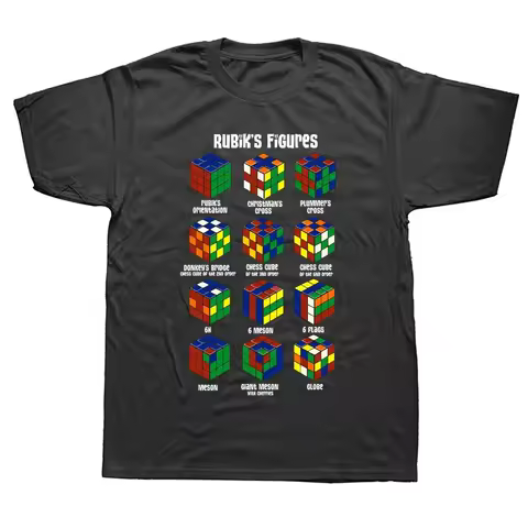 Funny Rubix Rubiks Rubics Cube Figures T Shirts Graphic Cotton Streetwear Short Sleeve Birthday Gift
