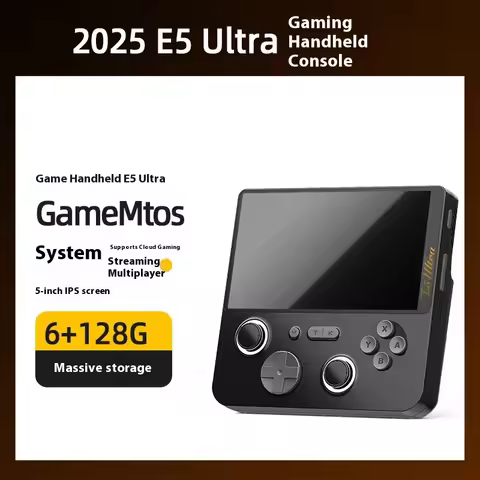 2025 New Model E5ultra Dual System 6+128 Ram Cloud Gaming 5 Inches Ips Hall Joystick Palm Game Conso