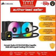 TMT Corsair Hydro H115i iCUE Elite Capellix RGB AIO Liquid Cooling CPU Cooler | 280mm Radiator | 2*14CM ML RGB | 75CFM | iCUE Commander CORE RGB HUB | TR4 Support | CW-9060047-WW