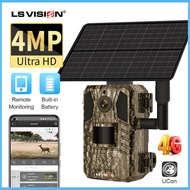 LS VISION 2K 4MP 4G กล้องอัจฉริยะแจ้งเตือนพลังงานแสงอาทิตย์กล้องวงจรปิดกันน้ำ IP66แอป UCon สำหรับกลา