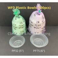 Disposable PP Plastic Bowl / Party Bowl/ Plates [ 100pcs± ] TAGE - Size 5" / 6" / PP32/ PP75