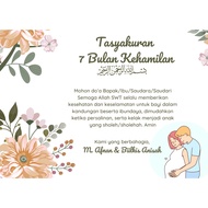 Mitoni 7-Month Pregnancy Thanksgiving Sticker Custom 7-Month Rice Box Label/ for Wife Pregnancy