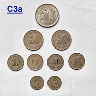 Coin kuno 1 set (9 pcs) Malaysia 50, 20, 10 &amp; 5 sen