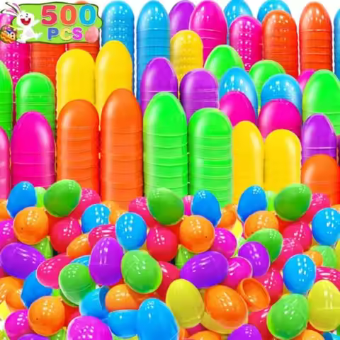 500 Count Plastic Easter Eggs Bulk 6 Colors Fillable Easter Eggs for Eggs Hunt Classroom Party Favor
