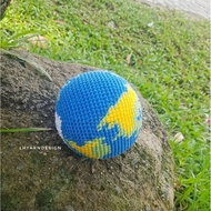 Handmade wool earth, crocheted globe large size 10cm. Crochet Earth Globe | Luuhienyarn