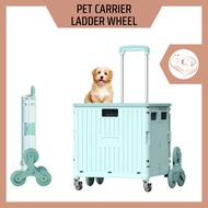 Pet Cargo Travel Bag Dog Cat Trolley Stroller Carrier 8-Wheel Ladder Foldable Trailer Folding Multifunction Outdoor Pet Carrier Box