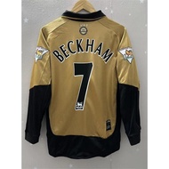 BECKHAM Jersey 01-02 Manchester United Long sleeve Jersey GIGGS V.NISTELROOY Top Quality Retro Socce