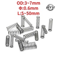 【HYH】Small spring d0.6mm compression spring SUS304 OD3-7mm length 5-50mm pressure spring